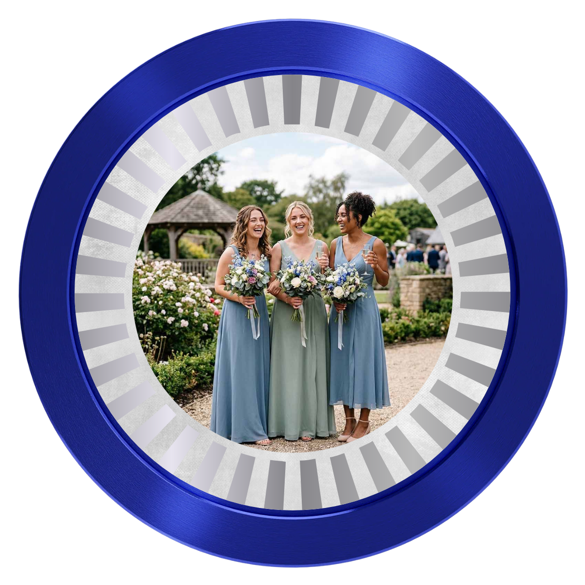 Be My Bridesmaid Simple Aluminum Poker Chips - Blue - Back
