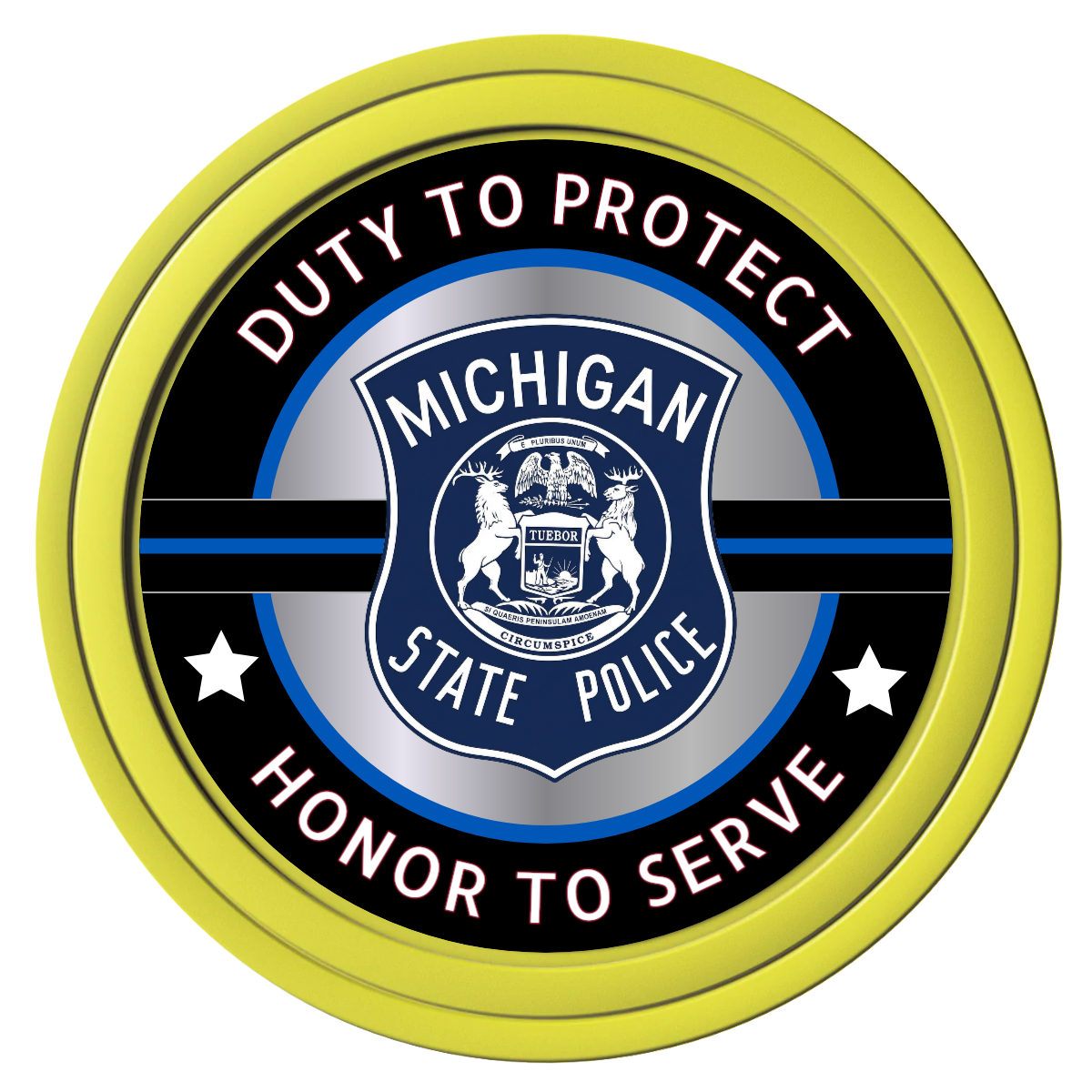 Police Department #01 Composite Poker Chips - Yellow / Solid - Front