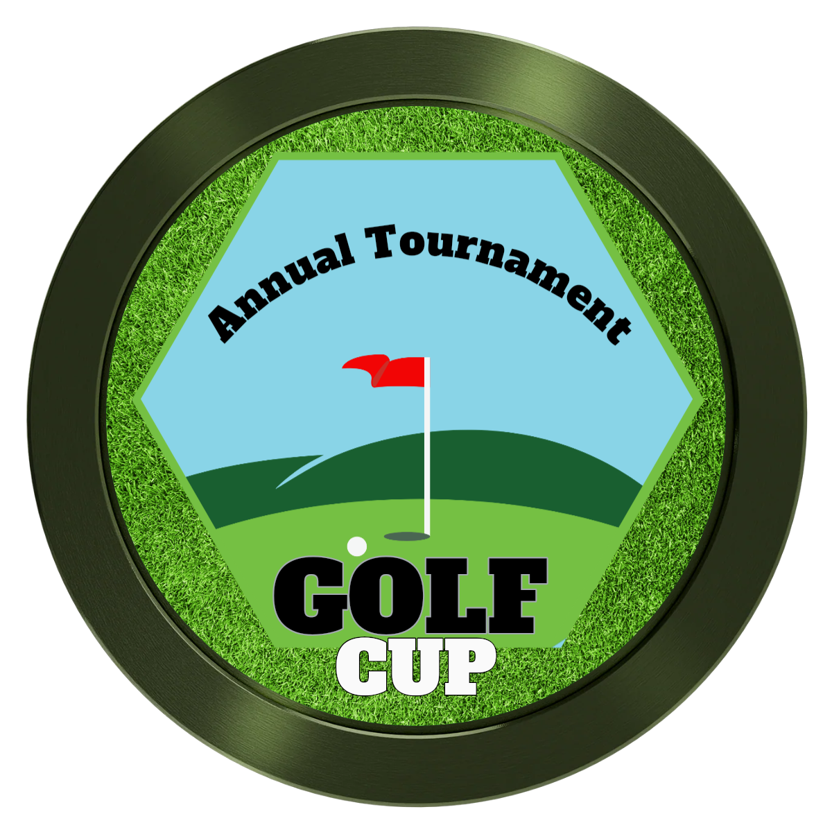 Golf Cup Aluminum Poker Chips - Green - Back