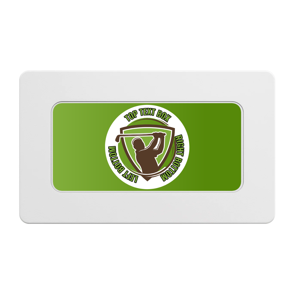 The Golfer Rectangular Poker Chip Plaques - White - Front