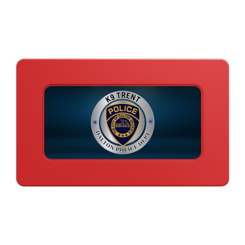 K-9 Trent Rectangular Poker Chip Plaques - Red - Back