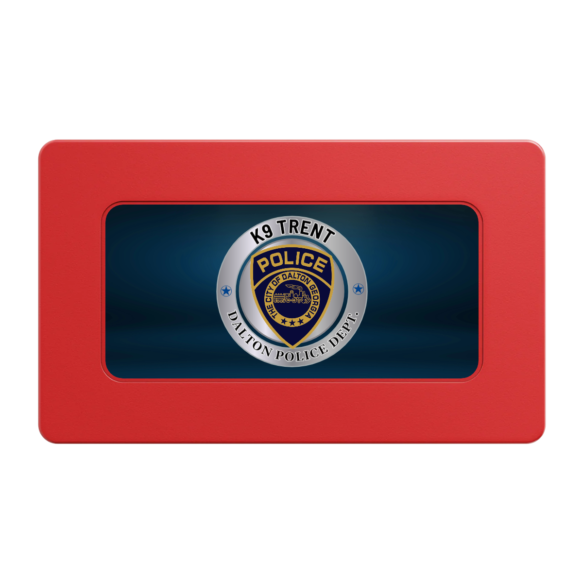 K-9 Trent Rectangular Poker Chip Plaques - Red - Back
