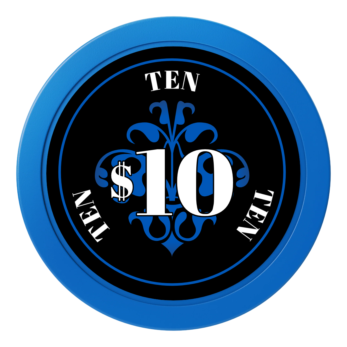 Gothic Revival 2" Oversized Poker Chips - Blue - Front