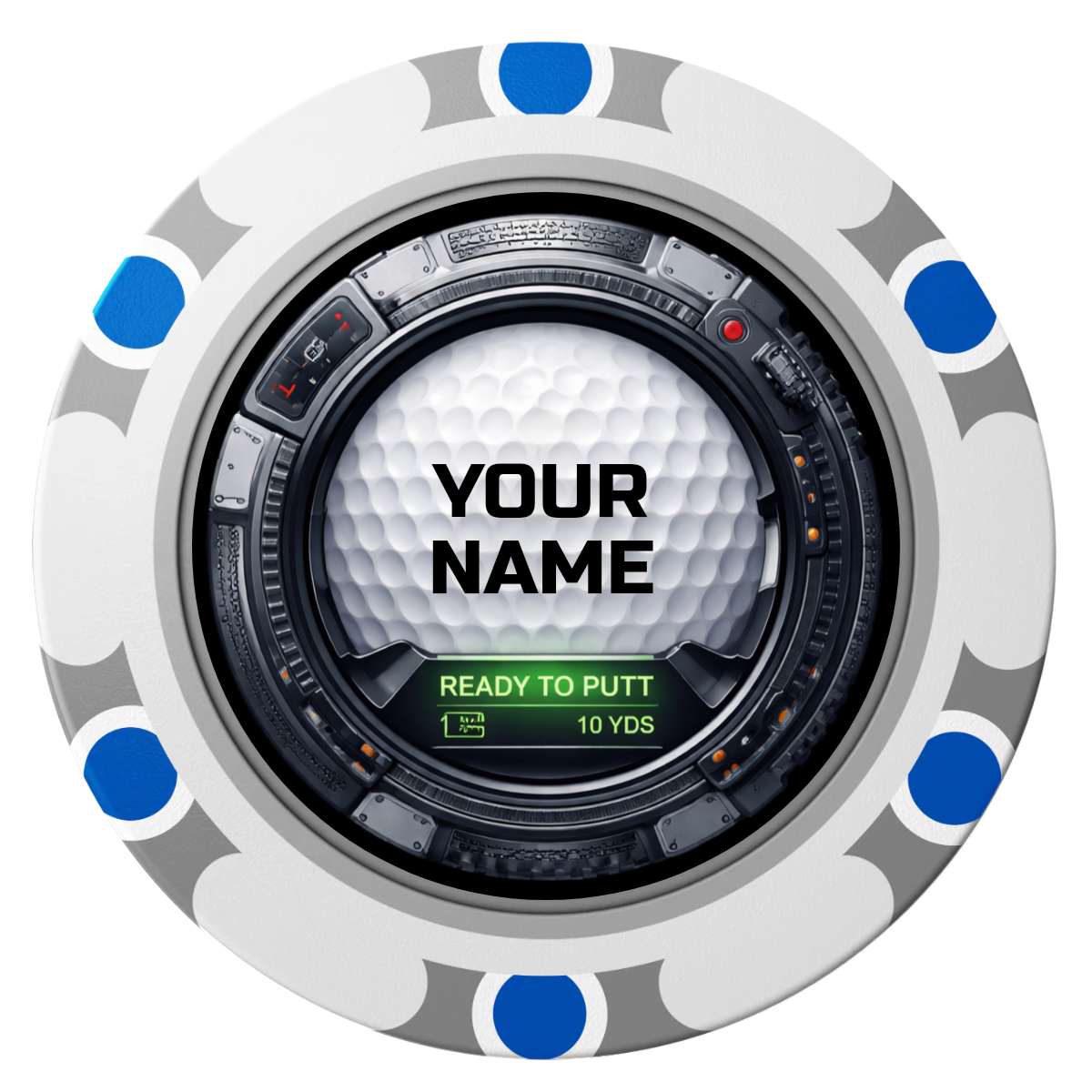 Auto Marked IV Clay Poker Chips - White / Monte Carlo / 40mm - Front