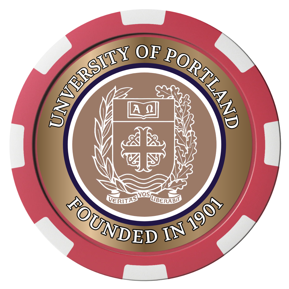 Air Force ROTC Det 695 Magnetic Composite Poker Chips - Red / 8 Spot - Back