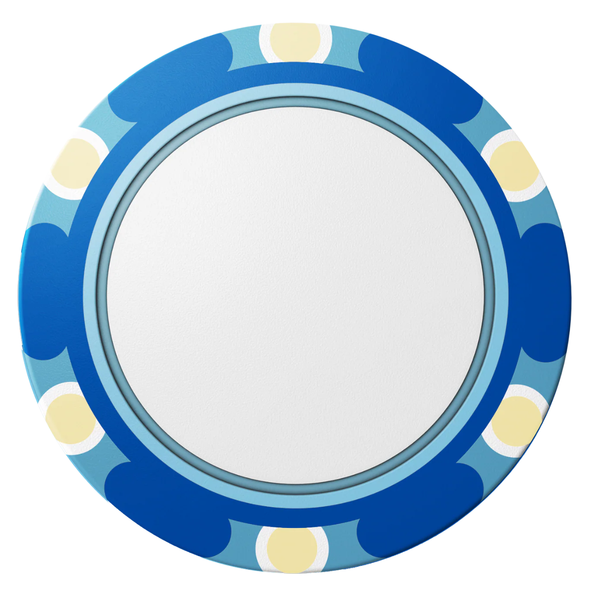 Create Your Own Clay Poker Chips - Blue / Monte Carlo / 40mm - Front