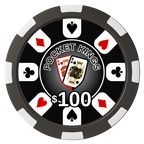 Pocket Kings Composite Poker Chips - Black / 8 Spot - Front