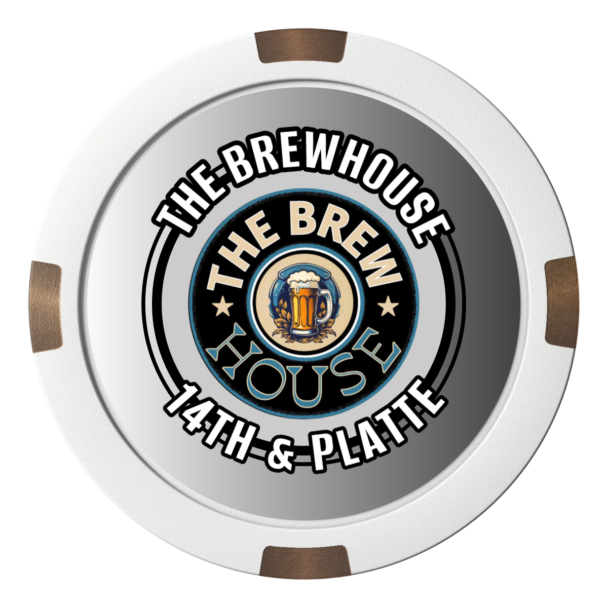 Ice Cold Beer Drink Token Composite & Metal Hybrid Poker Chips - White - Back