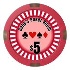 Gabe's Poker Room Composite & Metal Hybrid Poker Chips - Red - Back