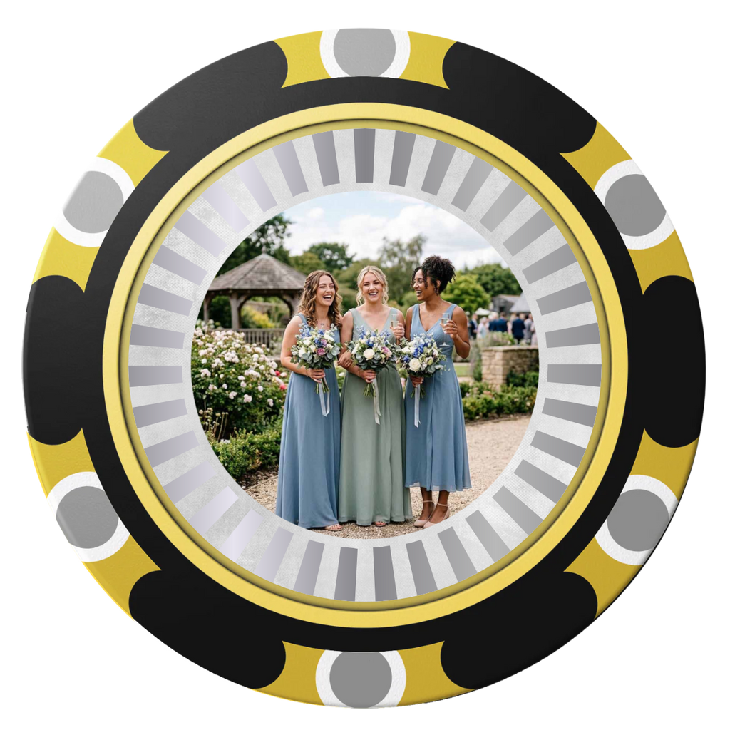 Be My Bridesmaid Simple Clay Poker Chips - Black / Monte Carlo / 40mm - Back