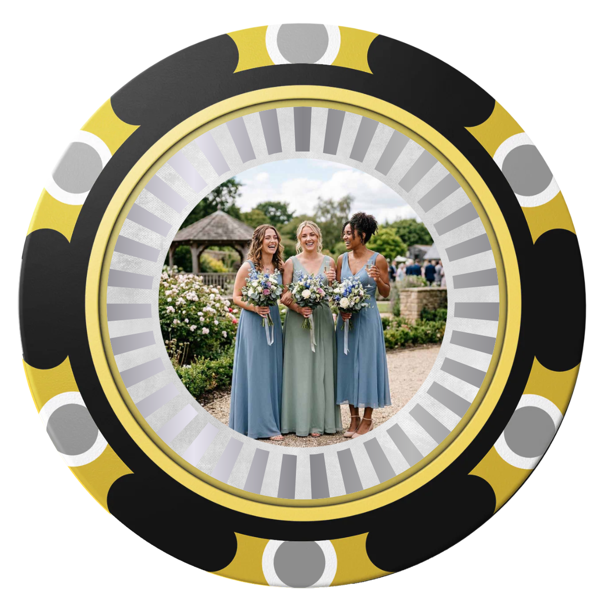Be My Bridesmaid Simple Clay Poker Chips - Black / Monte Carlo / 40mm - Back