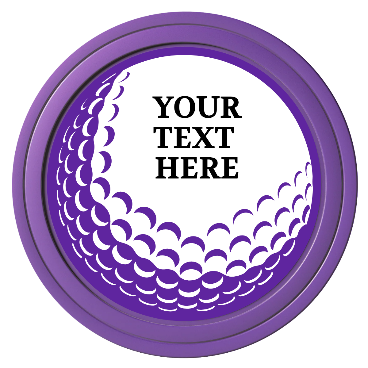 Hole In One Composite Poker Chips - Purple / Solid - Front