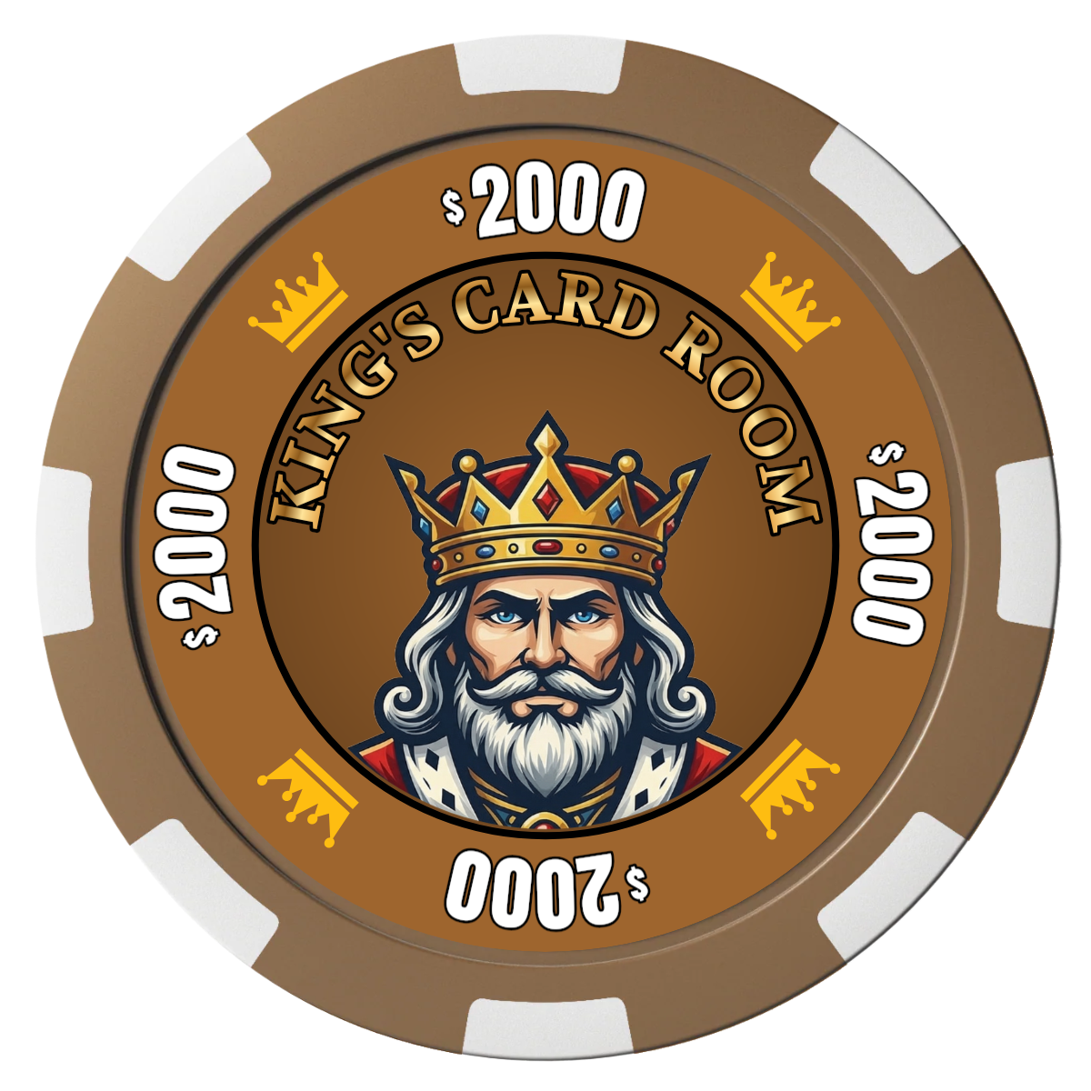 Kings Composite Poker Chips - Brown / 8 Spot - Back