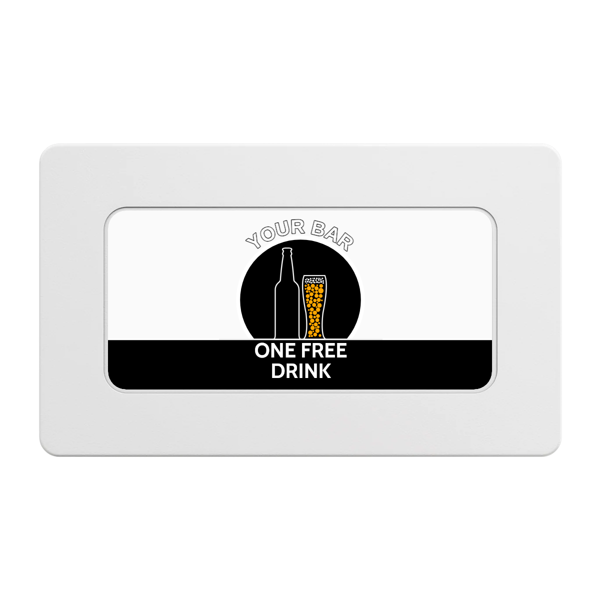 Beer and Glass Rectangular Poker Chip Plaques - White - Front