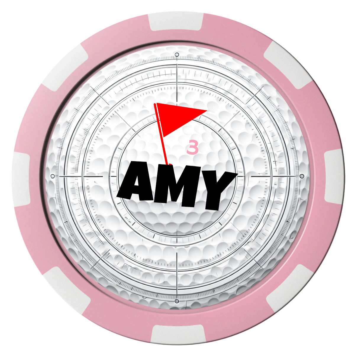 Ball Marcus Jr. Composite Poker Chips - Pink / 8 Spot - Front