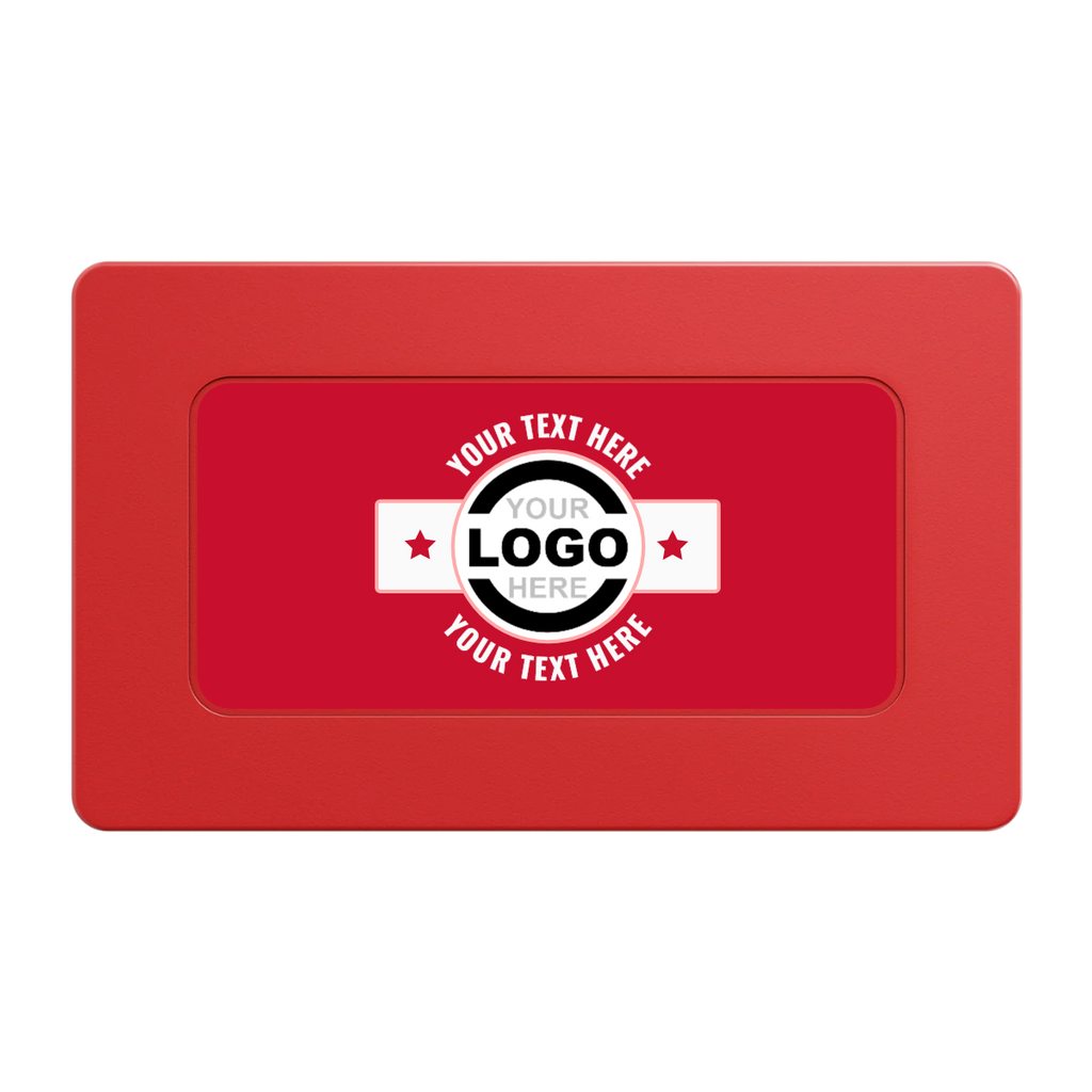 Star Banner Rectangular Poker Chip Plaques - Red - Front