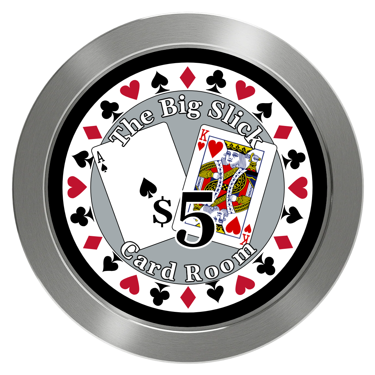 AK Big Slick Aluminum Poker Chips - Silver - Back