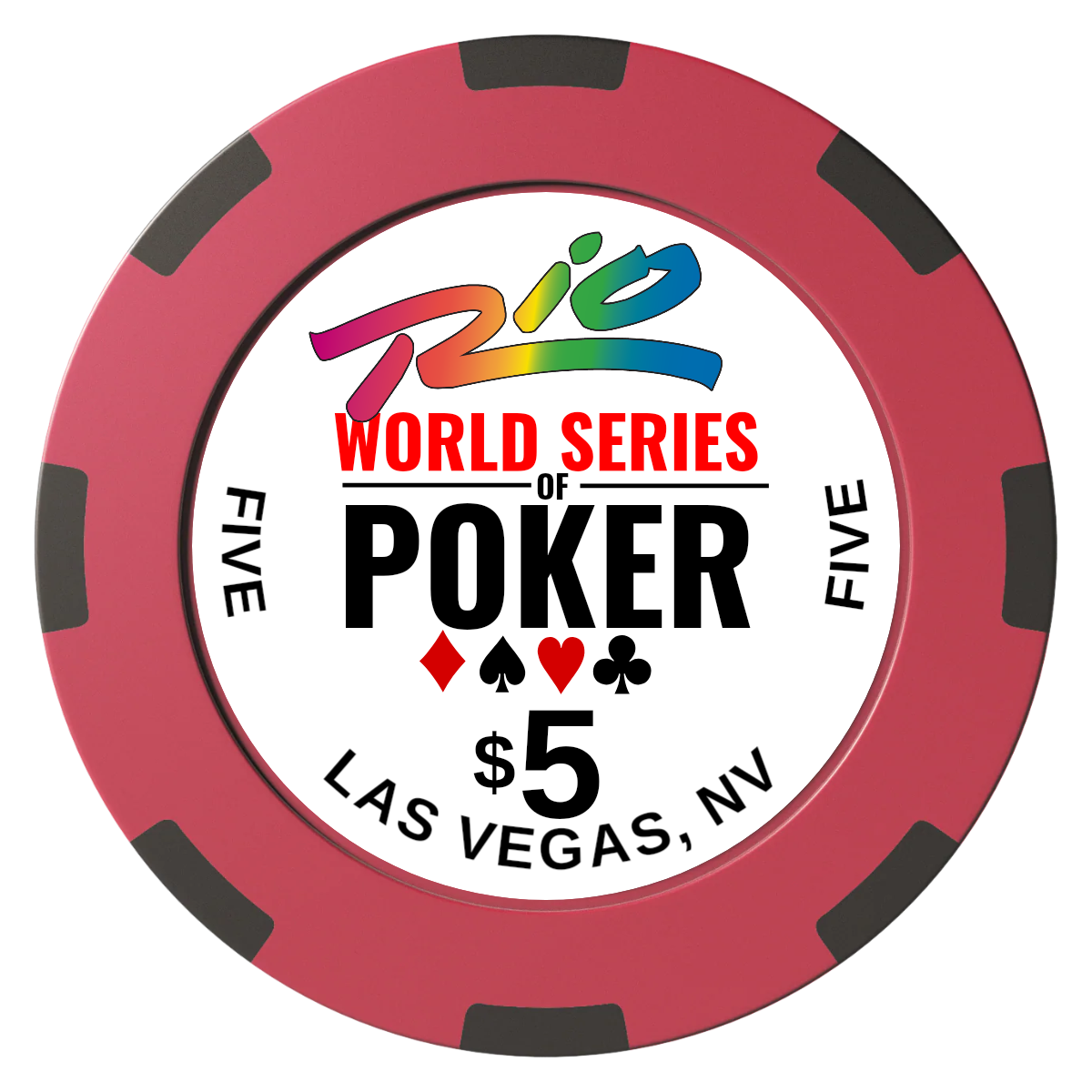 WSOP Clay Poker Chips - Red / 8 Spot (2 Tone) / 40mm - Front