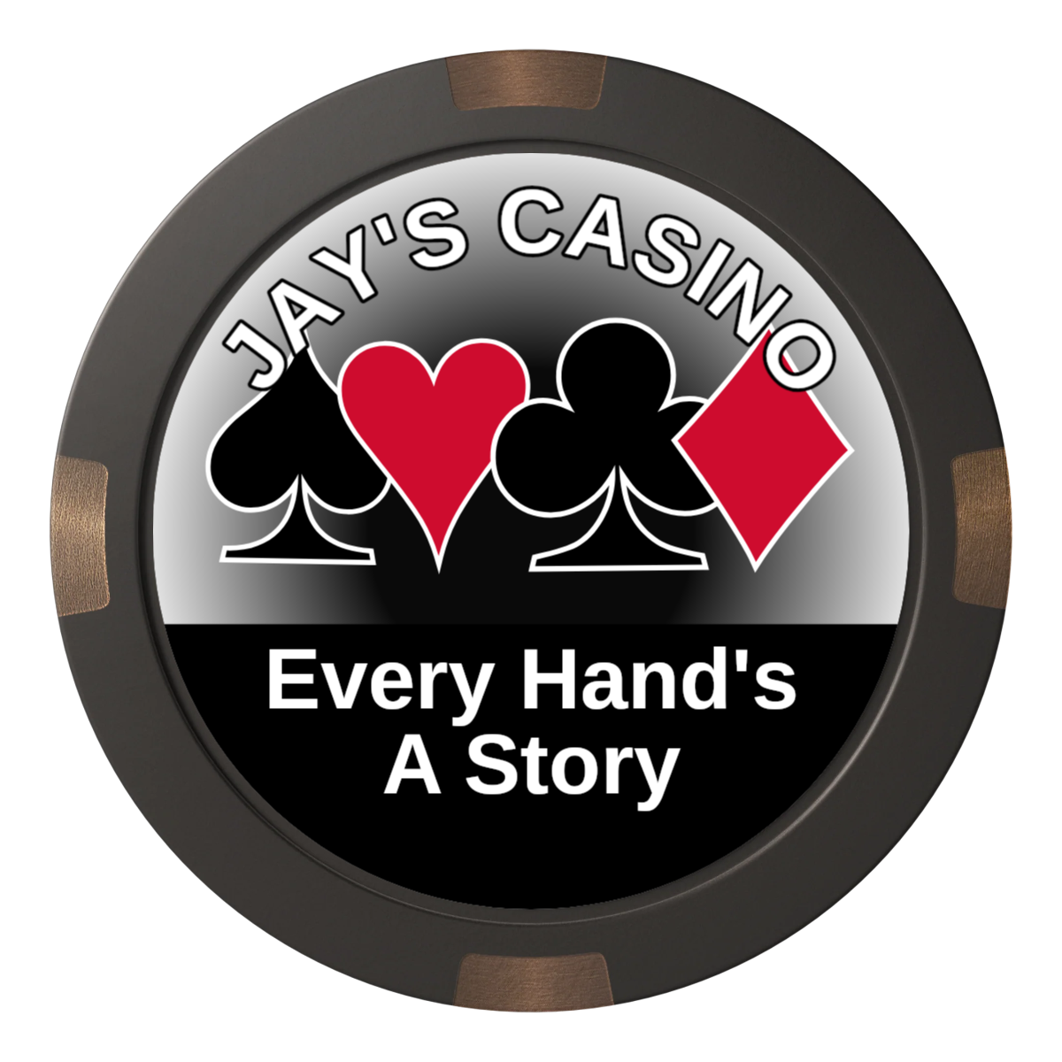 Jay's Casino Composite & Metal Hybrid Poker Card Protectors - Black - Front