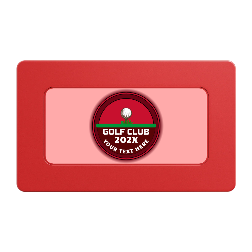 Teed Up Rectangular Poker Chip Plaques - Red - Back