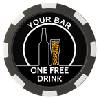Beer and Glass Magnetic Composite Poker Chips - Black / 8 Spot - Back