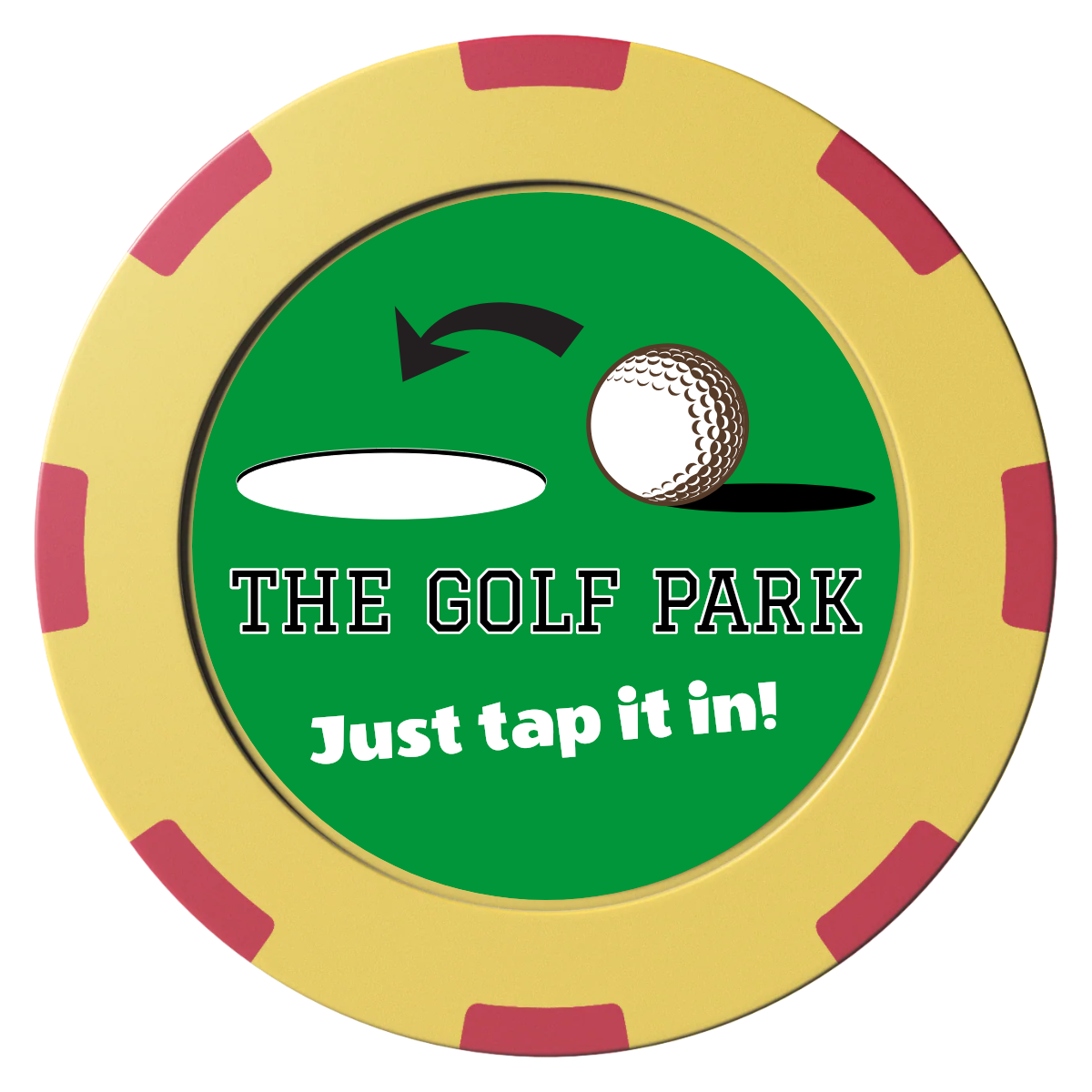 Golf Slogan Clay Poker Chips - Yellow / 8 Spot (2 Tone) / 40mm - Front