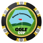 Golf Cup Clay Poker Chips - Black / Monte Carlo / 40mm - Front