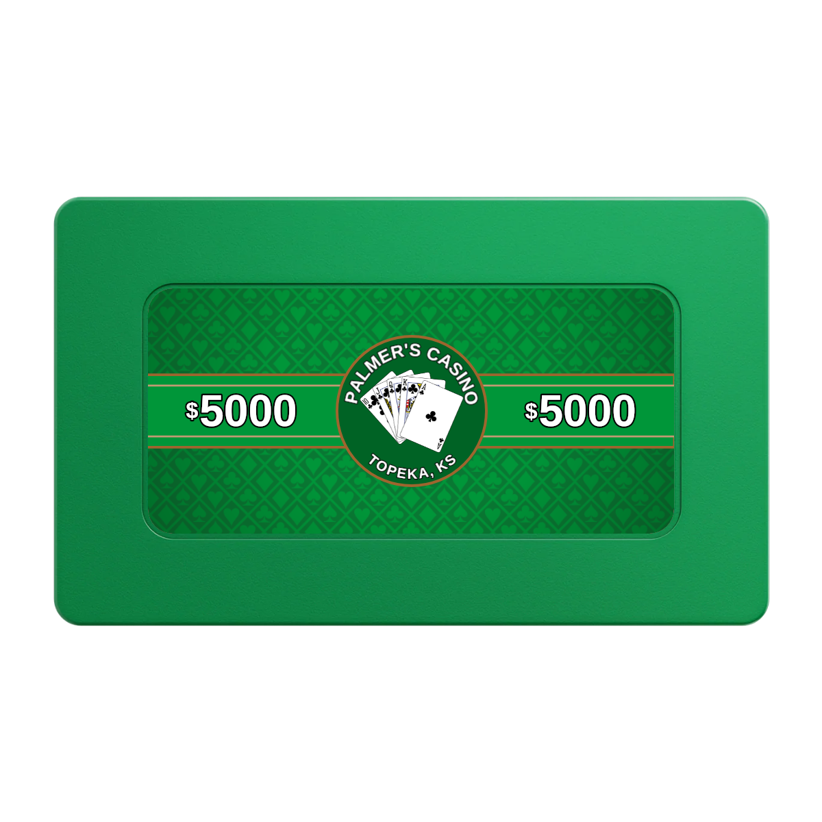 Palmer's Casino Rectangular Poker Chip Plaques - Green - Front