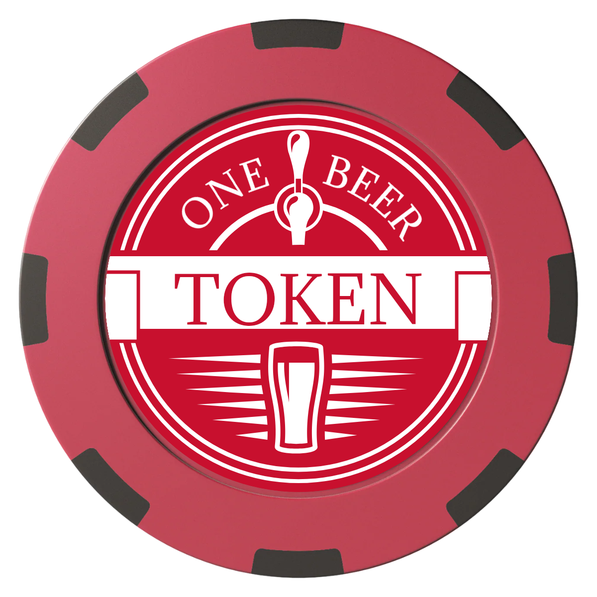 Tap Out Clay Poker Chips - Red / 8 Spot (2 Tone) / 40mm - Front