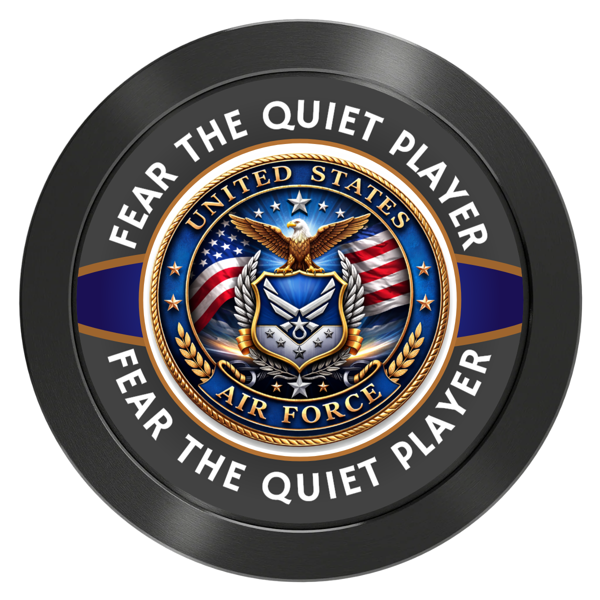 Air Force Aluminum Poker Card Guards - Black - Front