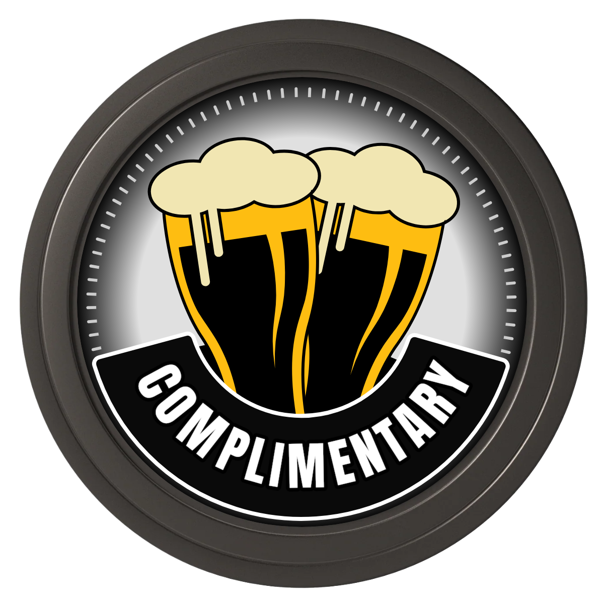 Double Pint 2 Composite Poker Chips - Black / Solid - Back