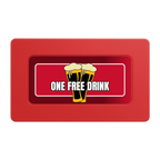 Double Pint 2 Rectangular Poker Chip Plaques - Red - Front