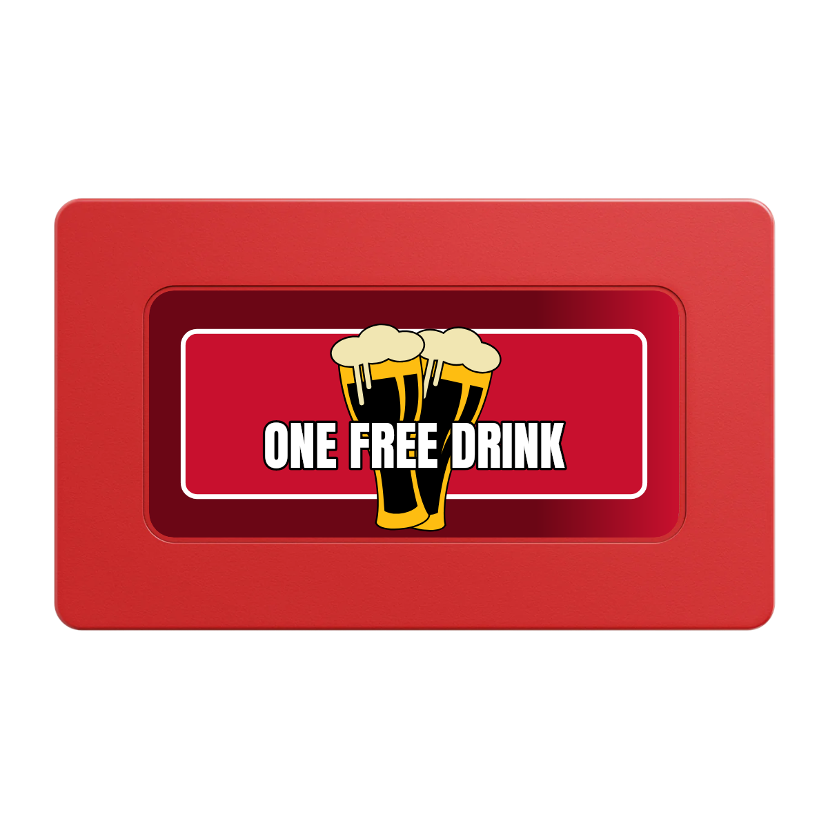 Double Pint 2 Rectangular Poker Chip Plaques - Red - Front