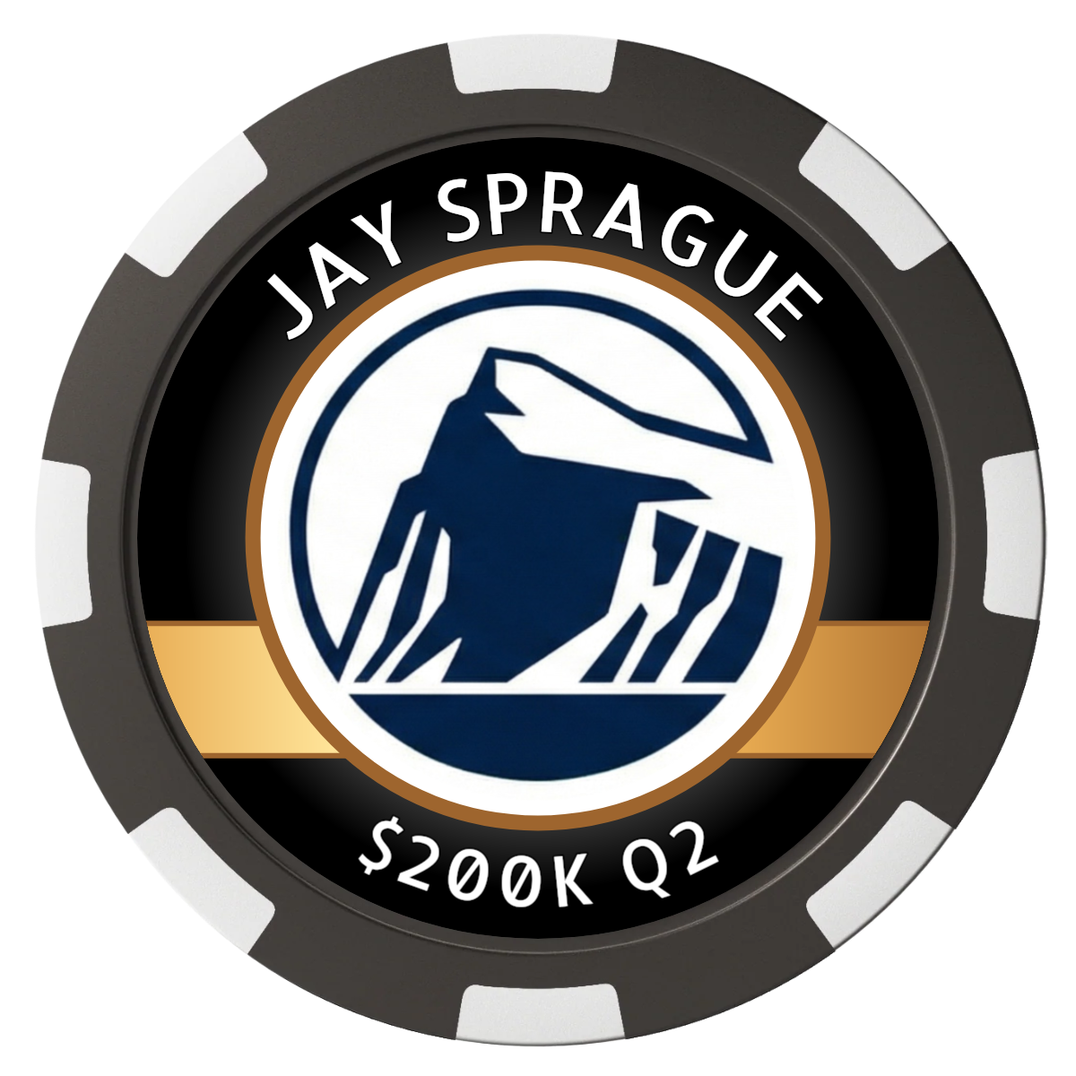 Top Sales Performer Composite Poker Chips - Black / 8 Spot - Back