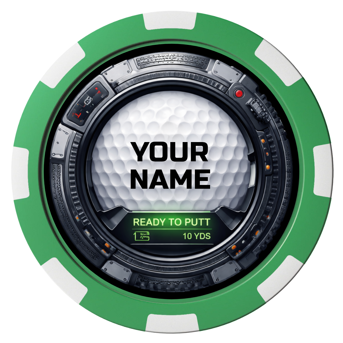 Auto Marked IV Composite Poker Chips - Green / 8 Spot - Front