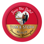 Save the Date Hearts 2" Oversized Poker Chips - Red - Front