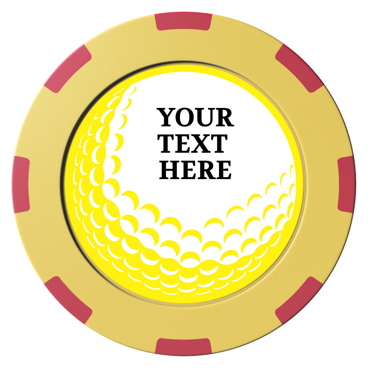 Hole In One Clay Poker Chips - Yellow / 8 Spot (2 Tone) / 40mm - Front