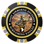 Army Airborne Clay Poker Chips - Black / Monte Carlo / 40mm - Front