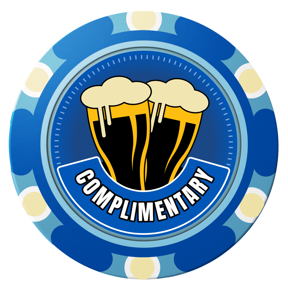 Double Pint 2 Clay Poker Chips - Blue / Monte Carlo / 40mm - Back