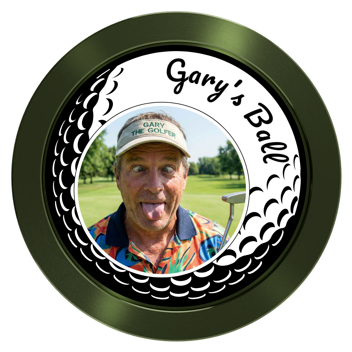 Gary's Ball Aluminum Poker Chips - Green - Front