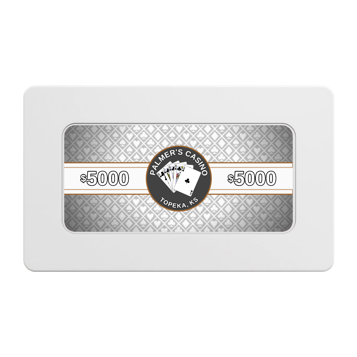 Palmer's Casino Rectangular Poker Chip Plaques - White - Back