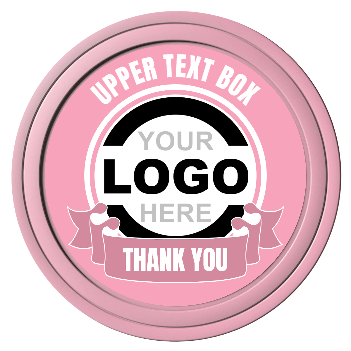 Lower Banner Composite Poker Chips - Pink / Solid - Front