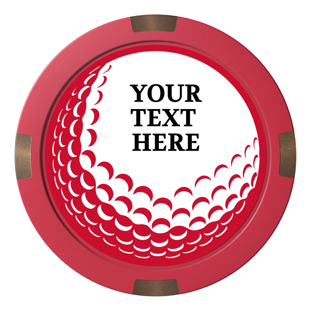 Hole In One Composite & Metal Hybrid Poker Chips - Red - Front