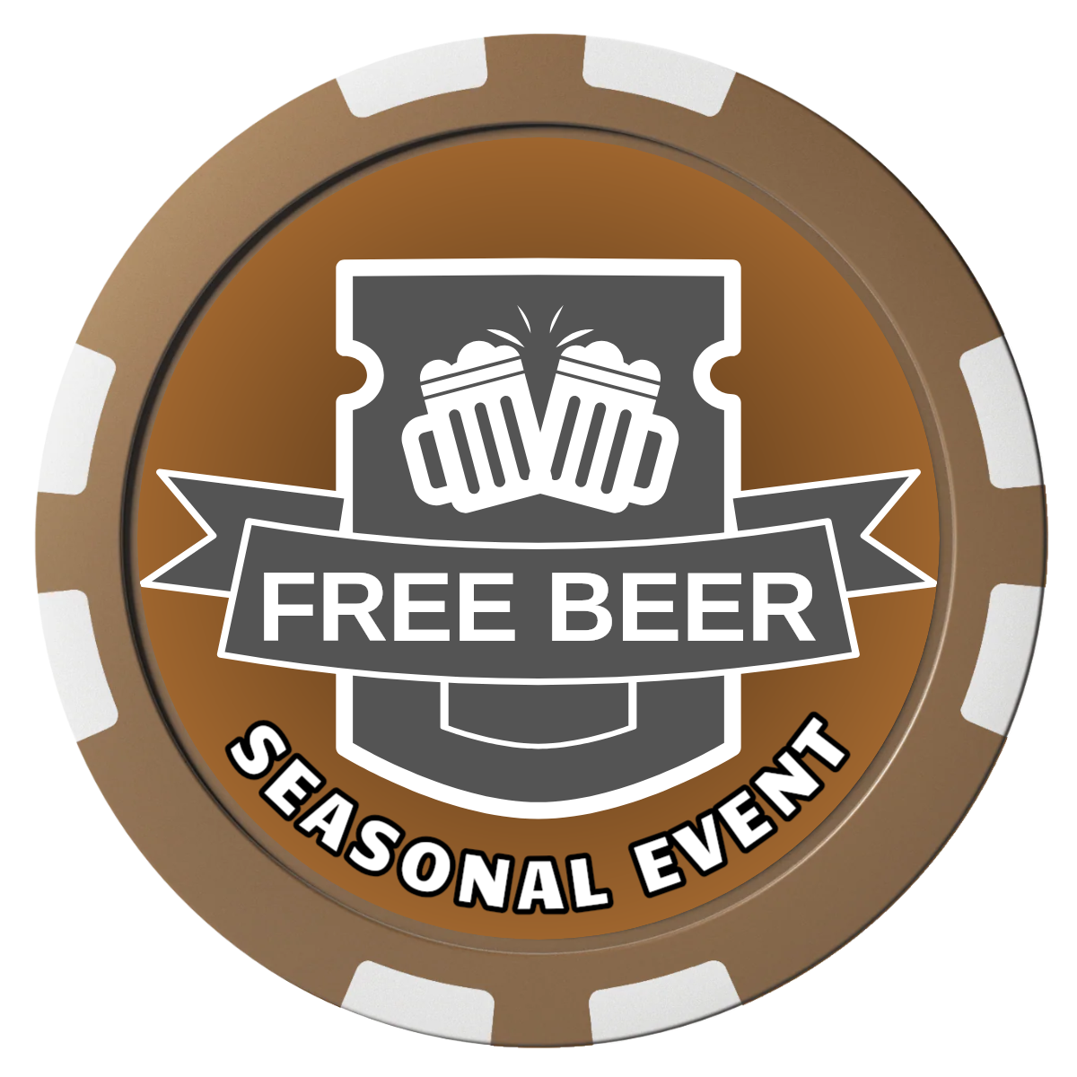 Craft Beer #001 Composite Poker Chips - Brown / 8 Stripe - Front