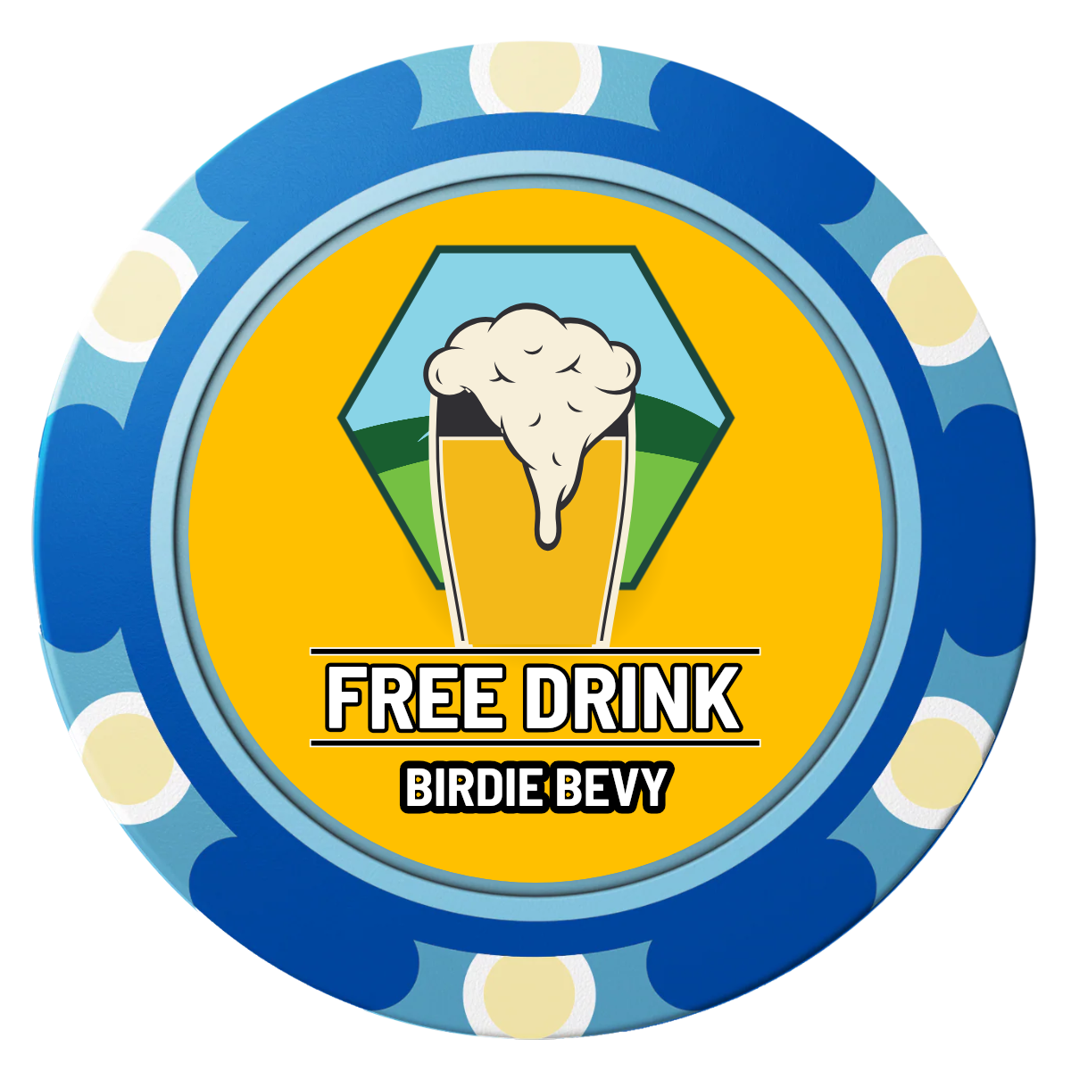 Birdy Bevy Clay Poker Chips - Blue / Monte Carlo / 40mm - Back