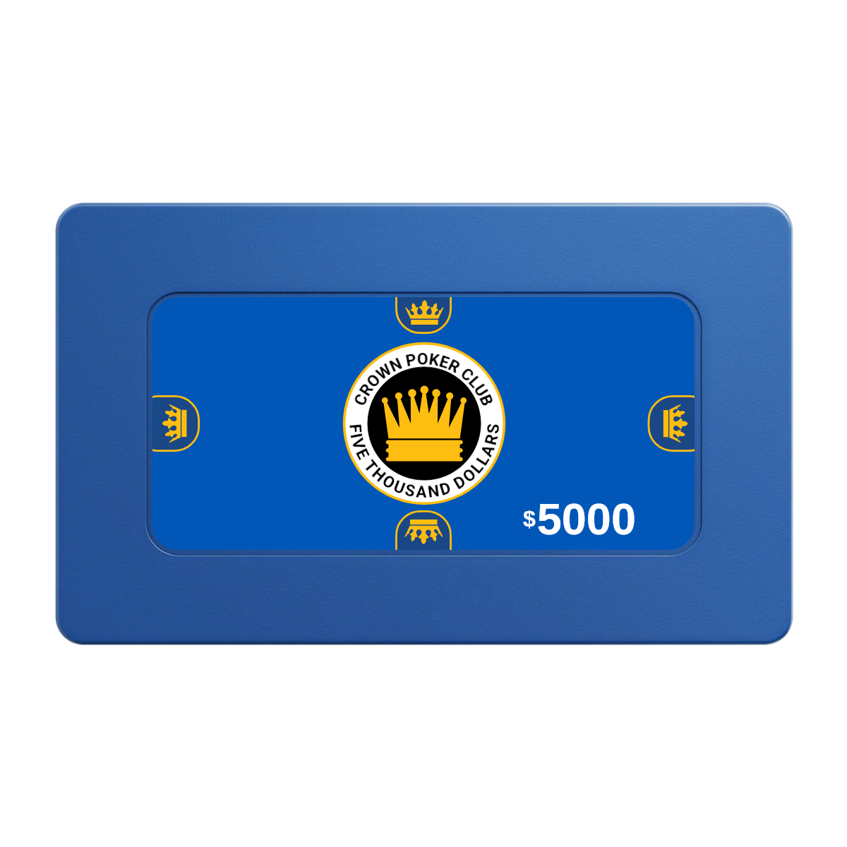 Crown Card Room Rectangular Poker Chip Plaques - Blue - Front