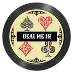 Vintage Four Suits Aluminum Poker Card Guards - Black - Back