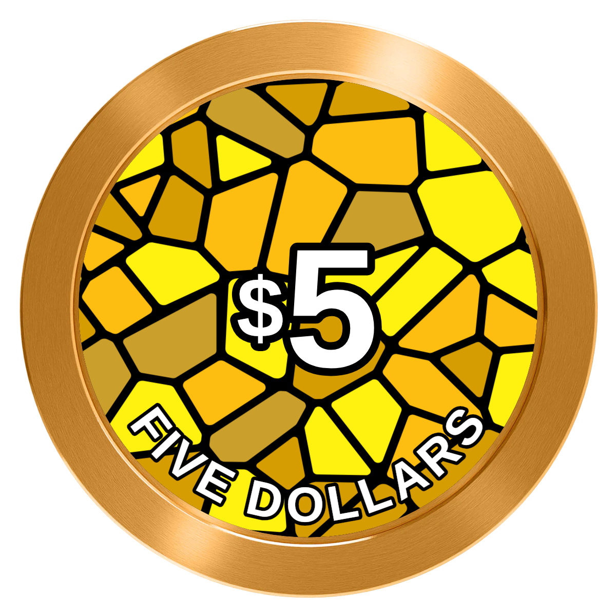 Stained Glass Aluminum Poker Chips - Gold - Front