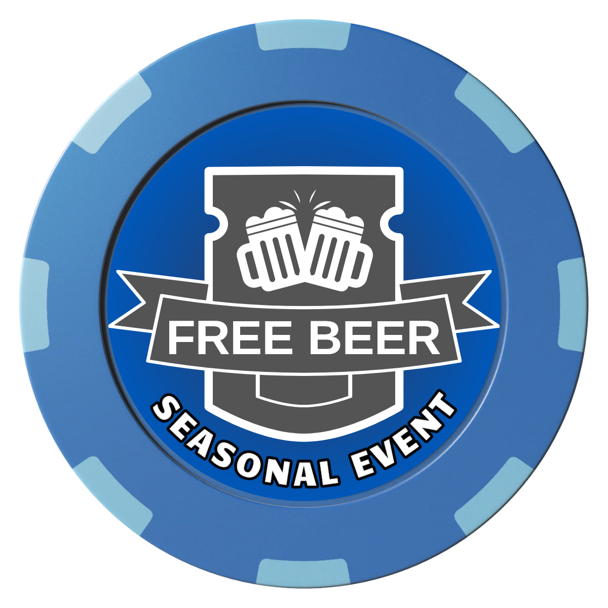 Craft Beer #001 Clay Poker Chips - Blue / 8 Spot (2 Tone) / 40mm - Back