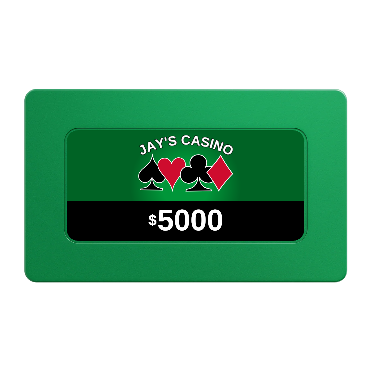 Jay's Casino Rectangular Poker Chip Plaques - Green - Front